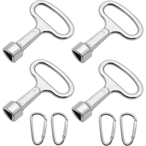 Clé Triangle en Alliage de Zinc Argent, 4 PCS avec 4 Porte-clés pour Boîte de Compteur de Gaz Ouverte (1/5)