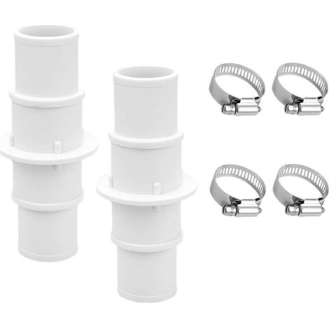 Adaptateur de raccord de tuyau de piscine 1-1/4 pouce ou 1-1/2 pouce, pièces d'adaptateur portables avec 4 colliers de serrage (1/3)