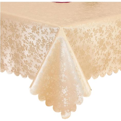 Abwaschbare Tischdecke 140x180cm Champagnergold Rechteckig Wetterfest Outdoor Kratzfest