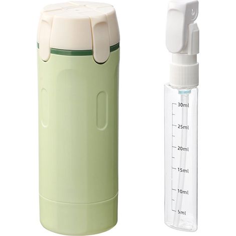 Distributeurs de voyage 4 en 1,Flacons souples en silicone étanches et rechargeables avec système de verrouillage,Transparents (30 ml),Lot de 4 (1/5)