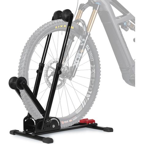 Randaco 1X Portabici 3 in 1 pieghevole - verticale e orizzontale - 24-27,5 pollici pneumatici fino a 2,4 pollici - nero/rosso (1/5)