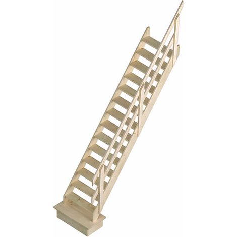 Scala per soppalco 13 gradini con base - Altezza suolo a suolo 3.00 m - COTTAGE-P-300-MCD