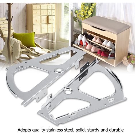 2 charnières de tiroir à chaussures en acier inoxydable pour armoire, fixations de rechange pour crémaillère Turing (1 couche) (1/5)