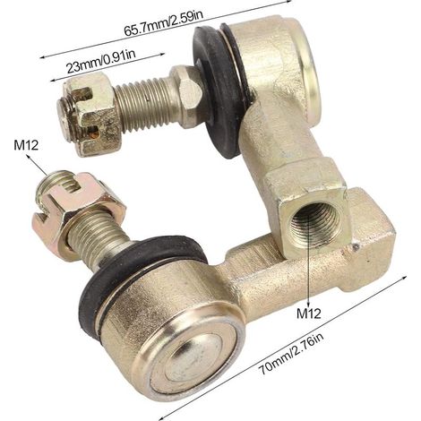 Rotule de Direction, Kit d'extrémité de biellette de direction, jeu de rotules de direction M12, remplacement en acier chromé pour Can-Am Outlander 1000 500 570 650 800R L 450 (2 Paires) (1/3)