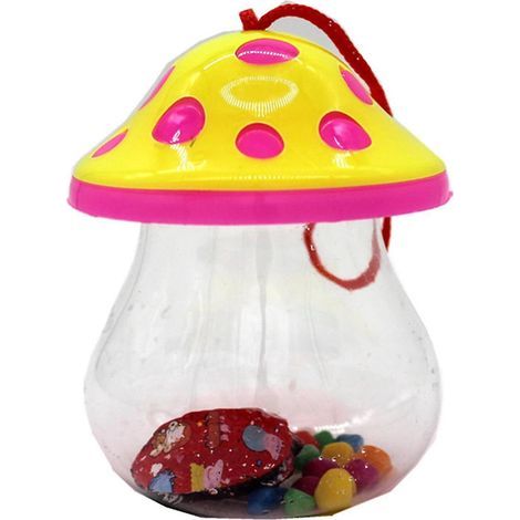 Mini aquarium pour poissons Betta multicolores en forme de champignon avec couvercle (1/4)