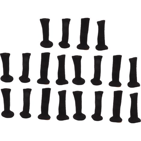 Lot de 20 patins feutre épais silicone noir pour pieds de table chaise meuble, protection sol (1/5)