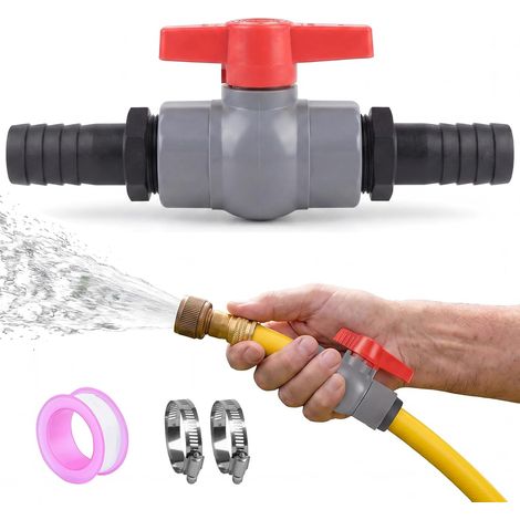32 MM Robinet à Boisseau Sphérique,1 Pouce Vanne d'Arrêt Filetage Réglage Précis du Débit, Conception du Crochet, Matériau PVC, Résistant à l'Usure (1/5)
