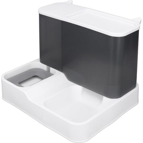 Distributeur automatique de croquettes pour chat avec fenêtre transparente, grande capacité, pour chien, distributeur d'eau gris (1/5)