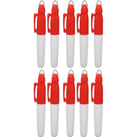 10pcs Golfing Marker Pen Oil Based Waterproof Portable Ball Line Marker Tool Ball Alignment Tool for Drawing Coloring Red (1/5)