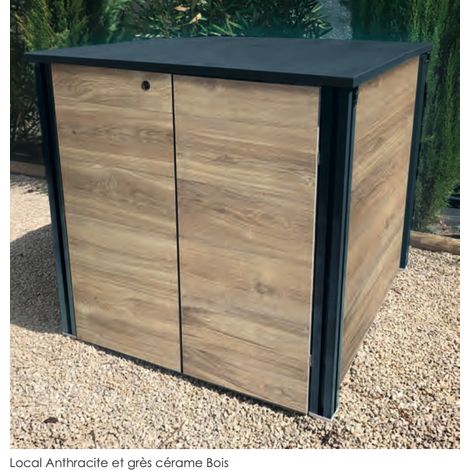 Local Anthracite et grès cérame bois - Pour piscine et jardin (1/2)