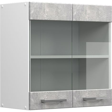 Küchenglasschrank R-Line, Beton, 60 cm, Vicco
