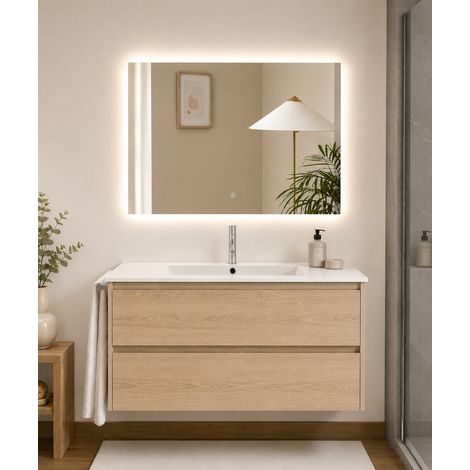Meuble de salle de bain avec vasque ORIGENBATH IBIZA sans miroir 90x40 cm estepa (1/3)