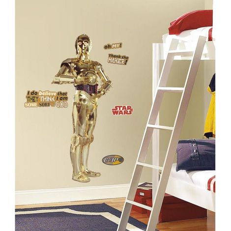 STAR WARS C-3PO - Stickers repositionnables géants C-3PO, personnage de Star Wars 146x61 (1/3)