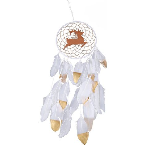 Attrape-rêves de Noël en forme d'élan, style bohème, fait main, à suspendre au mur, décoration pour voiture, chambre ou maison. (1/5)