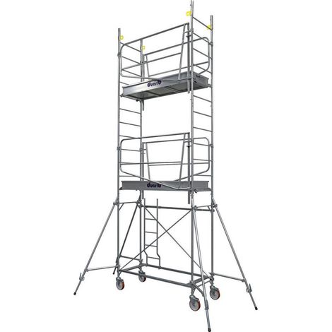 DUARIB - Échafaudage Roulant Acier AC Banche - Hauteur plateau de 2,3 à 4,6m - L 2 m - Hauteur de plateforme 4,6m (1/2)
