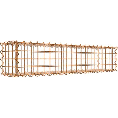 Gabiondeco - Gabion aspect rouille 100 cm x 20 cm x 20 cm (L x H x P). taille des mailles 5 x 5 cm. formation de rouille naturelle en cours - Made in Germany (1/3)