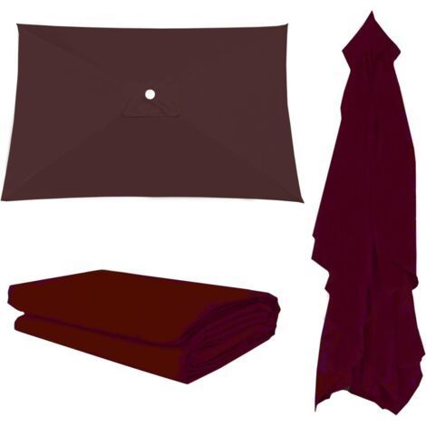 1 - Toile De Remplacement - Parasol Rectangulaire Ou Carré - Protection UV Et Imperméable - Pour Jardin Terrasse Piscine - Marron - 300x300cm (1/5)