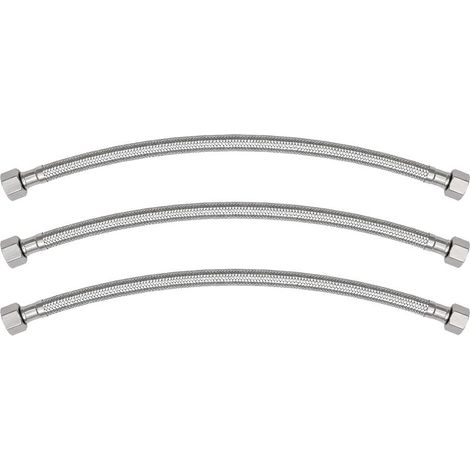 GDHZS- 3 Stk 60cm Tuyau de Raccordement Flexible Acier Inoxydable,3/8"x1/2 (1/5)