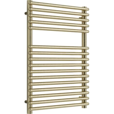 Signature Mode Straight Heated Towel Rail 730mm H x 500mm W - Brushed Brass