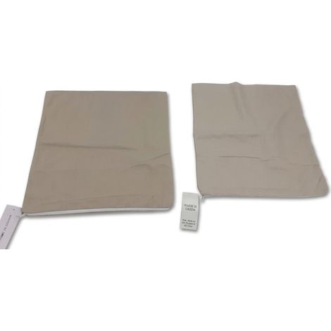 Lot de 2 - MARQUE INCONNUE - Housses de coussin - 40x40cm - Beige Taupe - Fermeture éclair - Voir photos (1/2)
