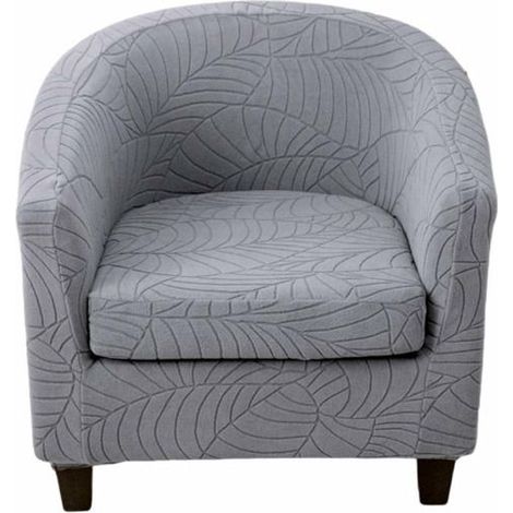 Ensemble de 2 housses extensibles pour fauteuil club, housses de siège de bain imprimées, gris clair, style 1 (1/5)