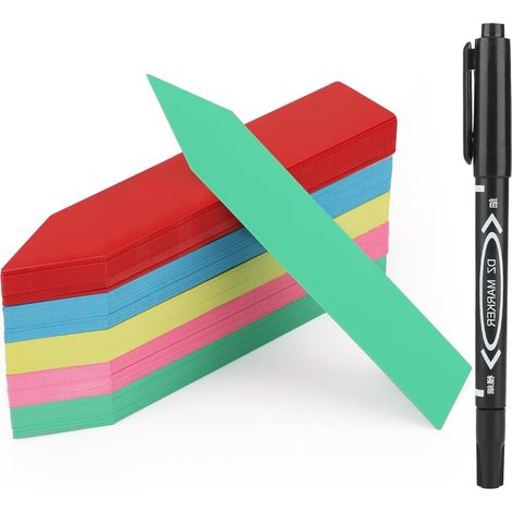 Étiquette en plastique KINGLAKE pour plantes 100 pièces, étiquette de jardin en plastique colorée 10x2cm (1/5)