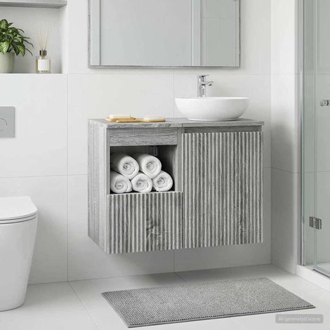 Mueble de Cuarto de Baño gris 30 x 44,5 x 50 cm