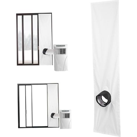 Sello de ventana para aire acondicionado portátil de 200 cm, alfombrilla de fijación impermeable ajustable, kit universal para ventana de aire acondicionado móvil, kit para aire acondicionado de 200 c (1/5)