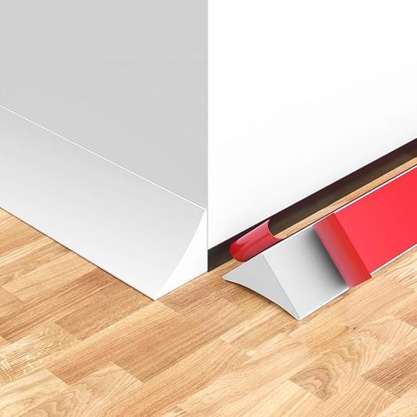 3,05m L-shaped Moulure Adhésive Flexible, Moulure Quart de Rond en Silicone, Coins de Mur, Bord de Sol, Escalier, Baignoire, Meuble, Blanc (1/5)
