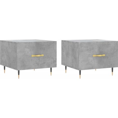 Maison Exclusive - Couchtische 2 Stk. Betongrau 50x50x40 cm Holzw