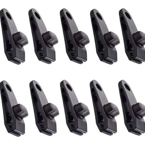 Tarpaulin Clips 10 Pieces Tent Clips Awnings Clamp Awning Clip for Camping Canopy Clamp Tarpaulin Clips Awnings for Outdoor Activities Black (1/4)