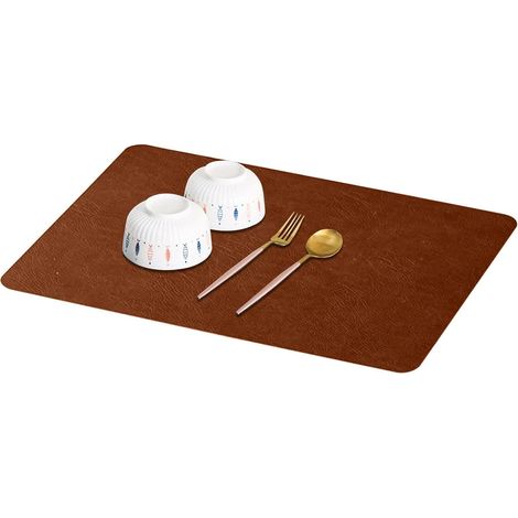 Set de Table en Simili-Cuir Impermeable Et Anti-taches Pour Fournitures Napperon De Table Résistant À La Chaleur pour Animateurs Maison Fête Vacances Café Terrasse Restaurant Pique-ni (1/5)