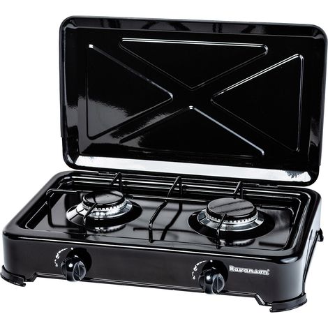 Ravanson k-02tb piano cottura nero da banco a gas 2 zone(e) (1/4)