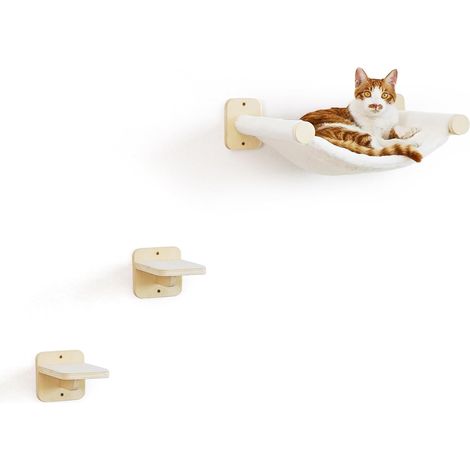 Hamaca Murale pour Chat avec Deux Marches, Étagères d'escalade Modernes, Lit pour Chat en Tissu Épais pour Dormir, Grimper et Jouer (1/5)