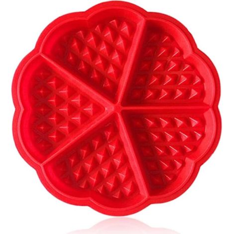 Moule à gaufres et crêpes en silicone, idéal pour les recettes de petit-déjeuner et le programme Slimming World, rouge. - AquaForge (1/5)