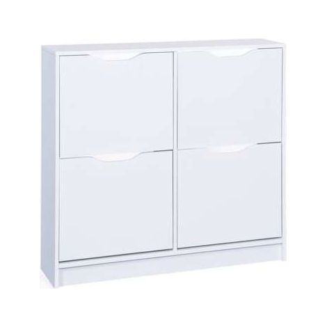 SCARPIERA WESTPHALEN 4 VANI 100x25x90H STRUTTURA IN LAMINATO VERNICIATO BIANCO (1/5)