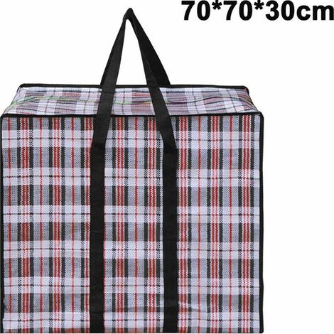 Grand sac de rangement avec fermeture à glissière durable, sac de rangement, sac de déménagement, résistant à l'eau, sac de transport, sac de camping pour vêtements, literie, couette, oreiller
