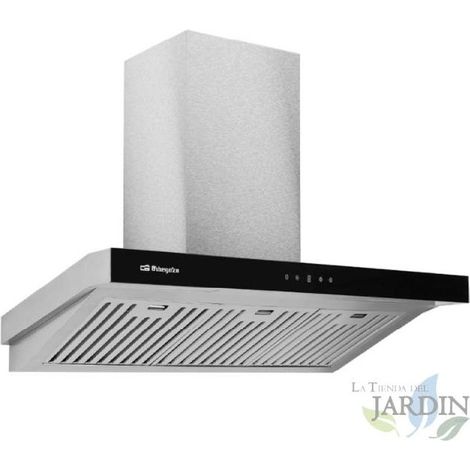 Campana Decorativa Cristal Orbegozo, Clase Energética A, Chimenea Ajustable, Motor 230W