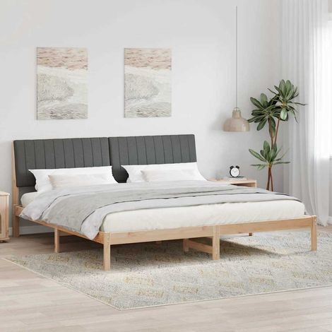 vidaXL Bettrahmen mit Kopfteil Braun 200 x 200 cm Massives Kiefernholz (1/5)