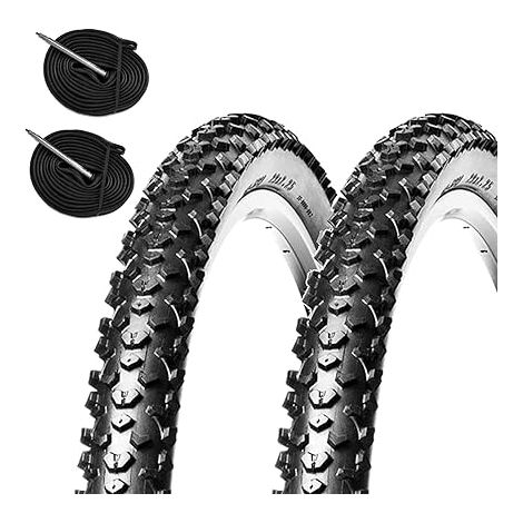 2 COPERTONI 27.5 x 2.25 +CAMERE PNEUMATICI TASSELLATI GOMME MTB MOUNTAIN BIKE 27 Ecovelo (1/5)