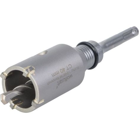 wolfcraft I BohrkroneI 5460000 Ihartmetallbestückt, mit Spanndorn SDS-Plus, Ø 76 mm, Schnitttiefe 46 mm, für Elektro- und Sanitärinstallationen in Beton, Mauerwerk und Stein