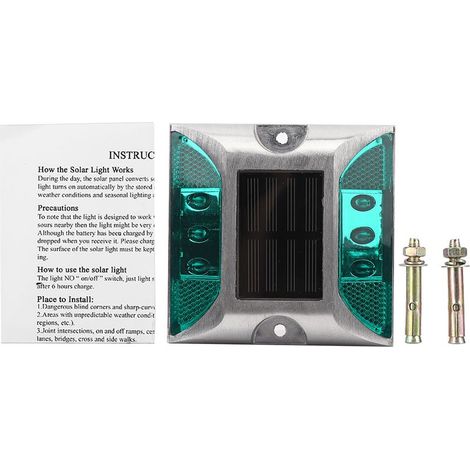 Waterproof die-cast aluminum bollard lights, powered by solar energy and LEDs, for driveways, gardens, lawns and recessed lighting. (1/5)