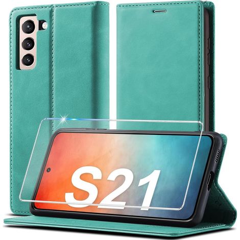 Coque portefeuille en cuir pour Samsung Galaxy S21 5G avec béquille et protection d'écran (1/5)