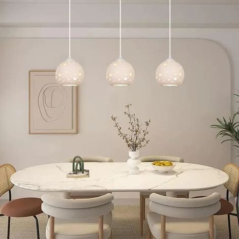 3pcs Suspension Luminaire Moderne Lustre Abat-jour en Céramique Design Planète Lampe de Plafond Style Nordique pour Enfants (1/5)