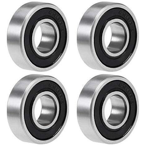 4pcs Roulement à Billes à Gorge Profonde 8x19x6mm 698-2RS en Acier Chromé Double étanchéité