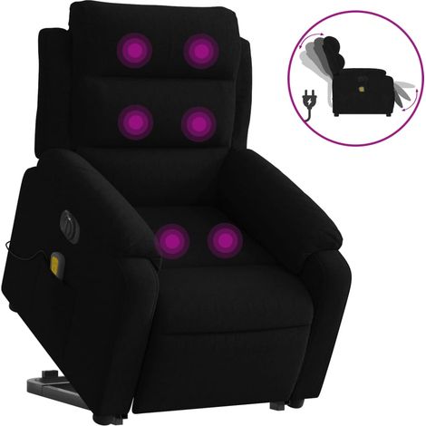 Maison Exclusive - Poltrona Alzapersona Massaggi Elettrica Reclinante Nera Velluto
