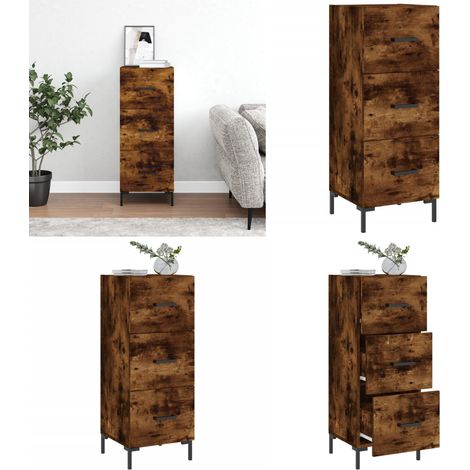 Sideboard Räuchereiche 34,5x34x90 cm Holzwerkstoff - Sideboard - Wohnwand - Regal - Wohnzimmermöbel - Holzmöbel - Home & Living (1/5)