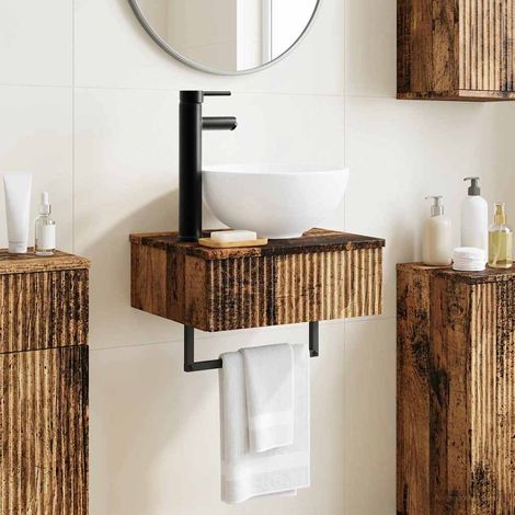 Lavabo de Lavado Montado en la Pared Madera envejecida