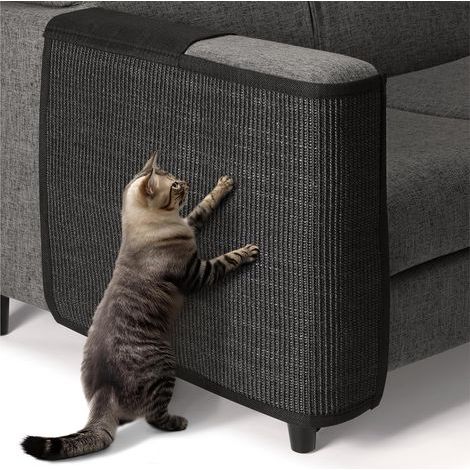 Sisal and Linen Scratching Mat 50x70 cm, Straight Sofa Protector for Cats (1/5)