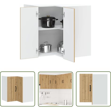 vidaXL Küchen-Eckhängeschrank Lucca Artisan-Eiche Holzwerkstoff (1/5)